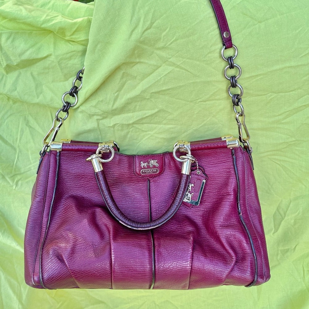 Coach Madison Pinnacle Textured Leather Carrie Satchel Bag
